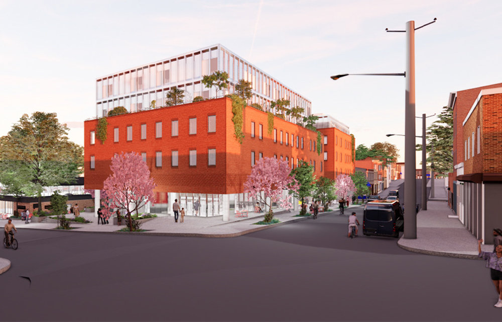 A rendering of the proposed Washington Street development.